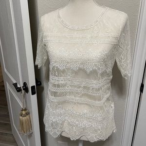WHBM- XS Lace top